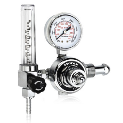 ARGON REGULATOR/FLOWMETER, 5/8" RH MALE