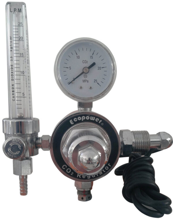ECOPOWER CO2 FLOWMETER REGULATOR WITH HEATER 110V, MALE