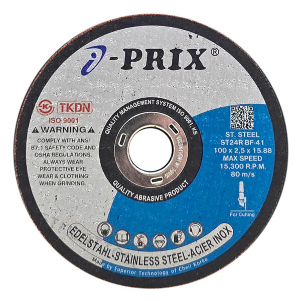 IPRIX CUTTING WHEEL ST24 ST.STEEL 100 X 2.5 X 15.88MM