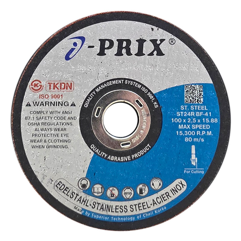 IPRIX CUTTING WHEEL ST24 ST.STEEL 100 X 2.5 X 15.88MM