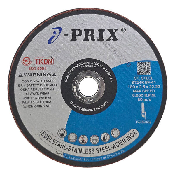 IPRIX CUTTING WHEEL ST24 ST.STEEL 180 X 2.5 X 22.23MM
