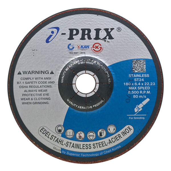 IPRIX GRINDING WHEEL ST24 ST.STEEL 180 X 6.4 X 22.23MM